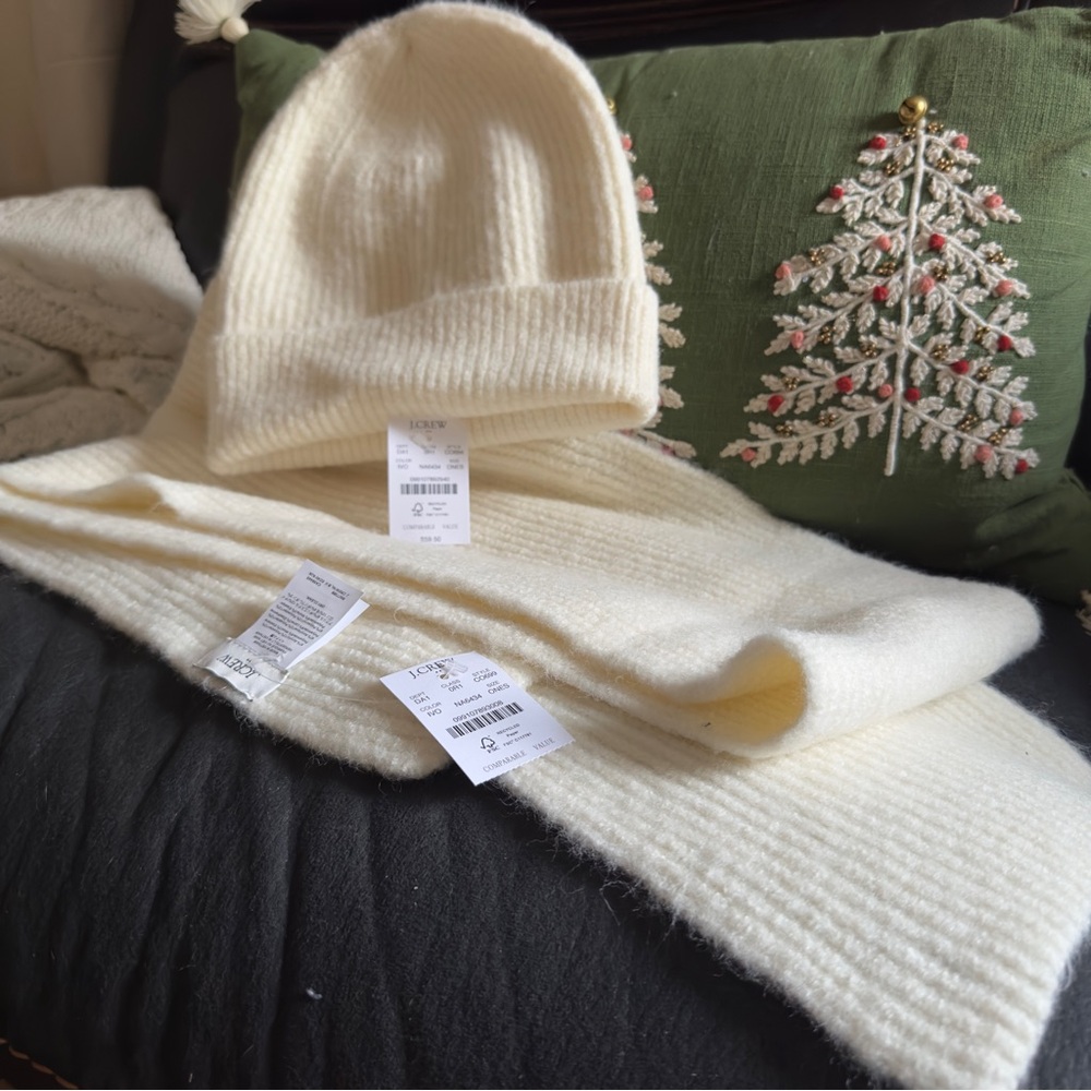 J. Crew Ivory Knit Accessory Set - Picture 2 of 4